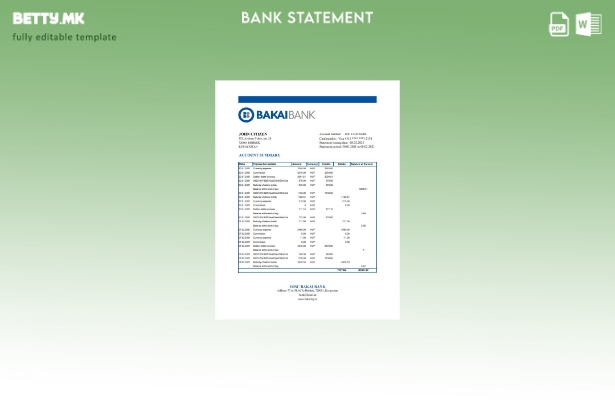 Модерен стил Киргистан OJSC Bakai банкарски ексел шаблон